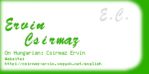 ervin csirmaz business card